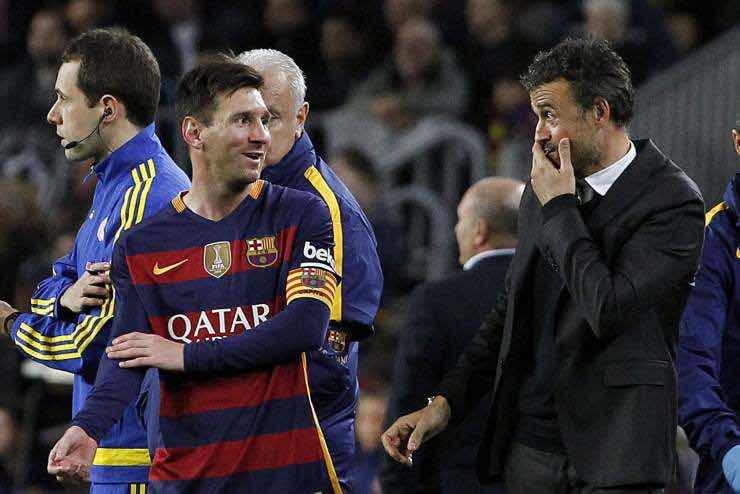 Luis Enrique con Messi